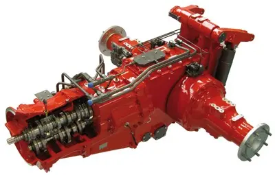 Cutaway of a tractor gearbox